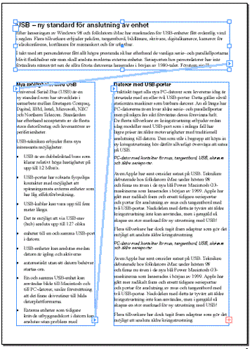 Textkopplingar i InDesign