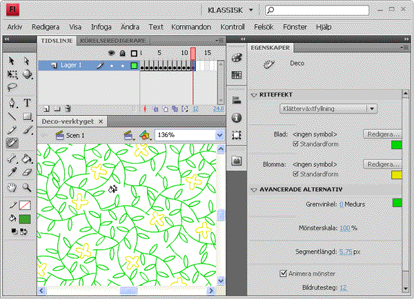 Flash CS4 verktyget Deco