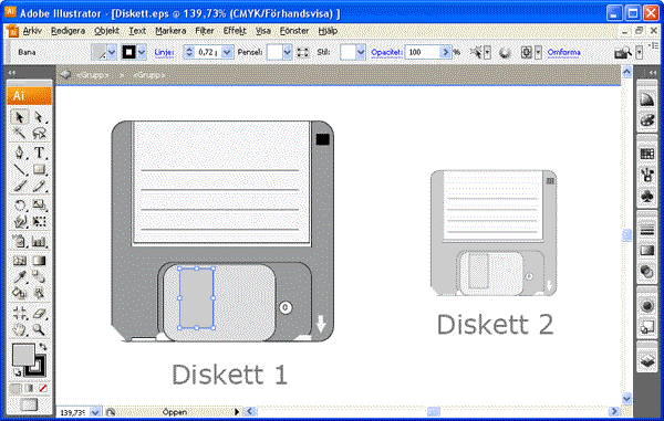 Illustrator CS3 redigering av banor