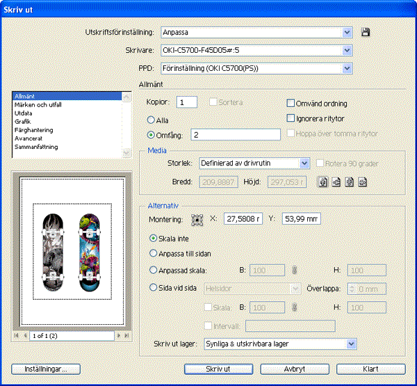 Illustrator CS4 skriv ut ritytor