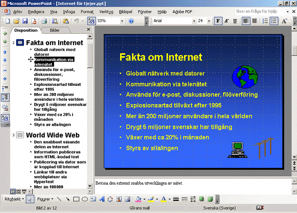 PowerPoint dispositionsf&ouml;nster