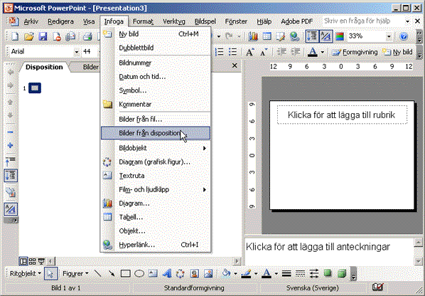 PowerPoint infoga RTF