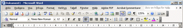 Verktygsf&auml;lt i Word